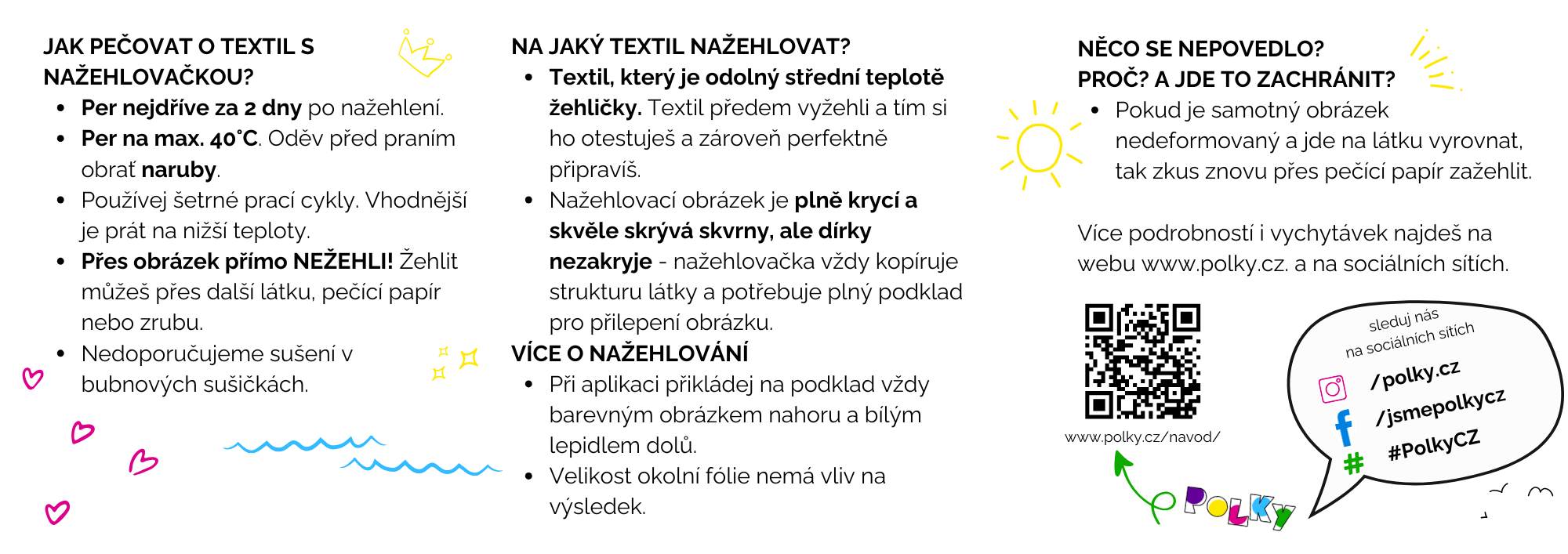 Tištěný návod - komety a FAQ